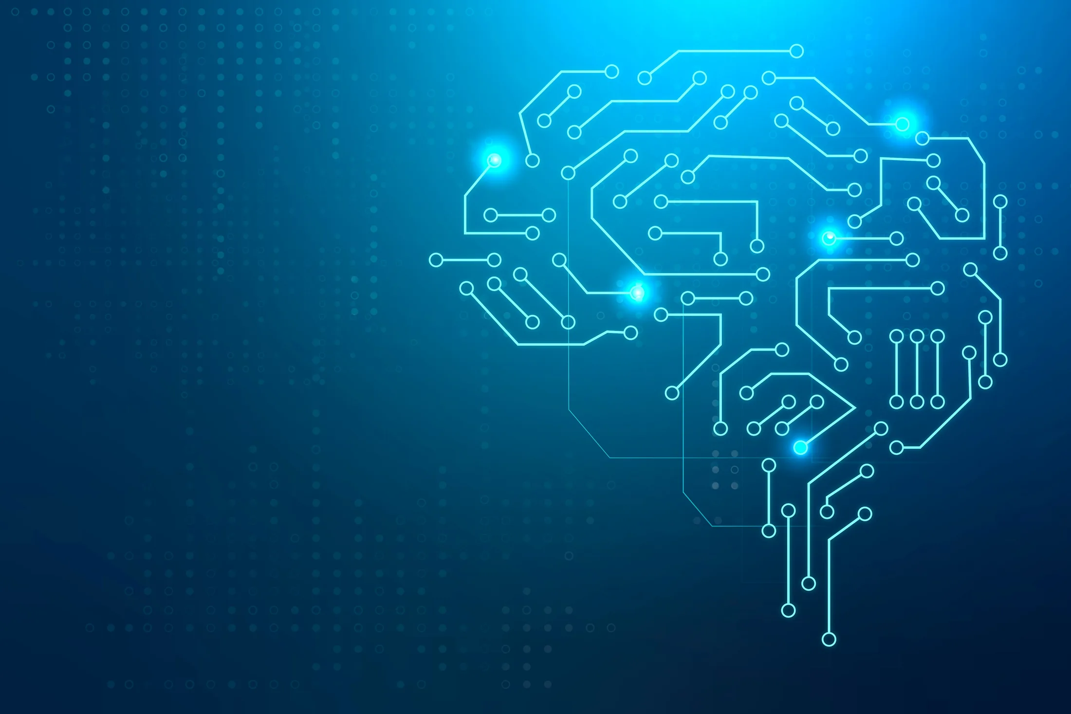 Digital brain circuit design representing AI automation and intelligent business systems